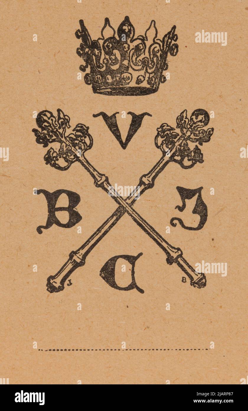 Exlibris der Jagiellonischen Bibliothek unbekannt, Bukowski, J. Stockfoto