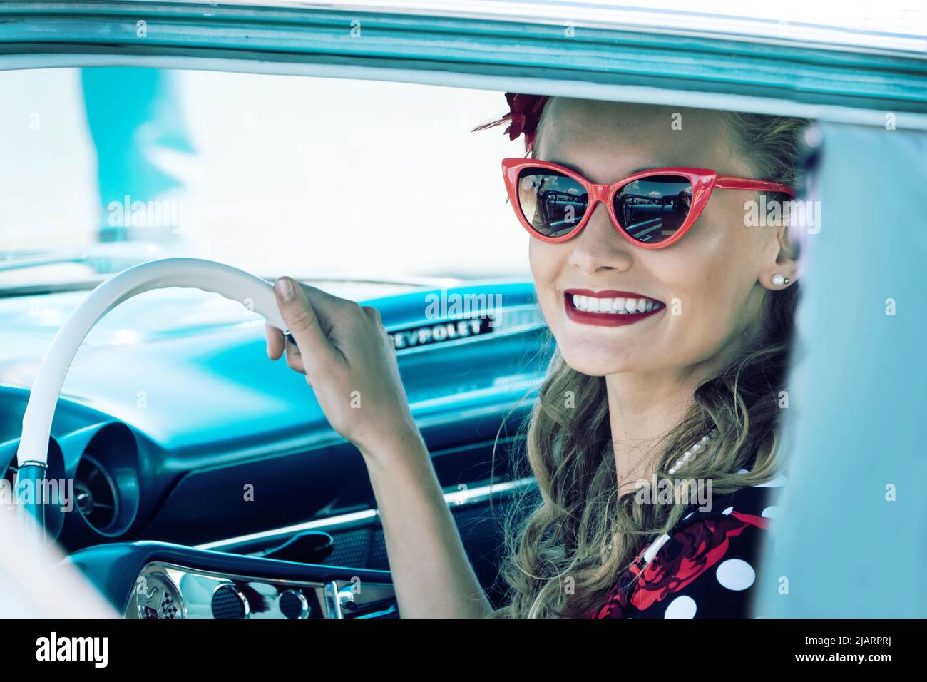 Oldtimer-Besitzer auf der Deal Classic Car Show im Betteshanger Park in der Nähe von Deal Kent UK Stockfoto