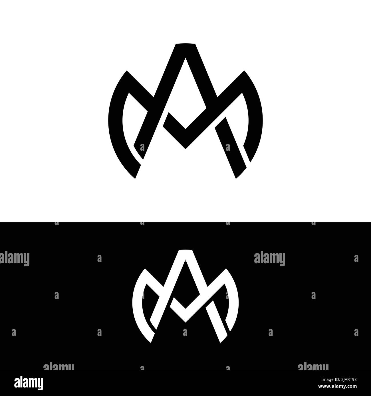 M Eine Vorlage für das ursprüngliche Logo des MA AM Letter Monogram. Geeignet für General Sports Fitness Construction Finance Company Business Corporate Shop Stock Vektor