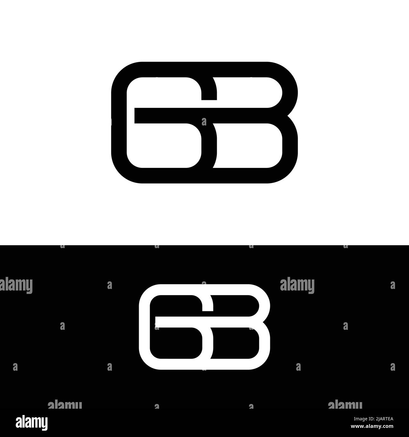 G B GB BG Letter Monogram Initial Logo Design Template. Geeignet für General Sports Fitness Construction Finance Company Business Corporate Shop Stock Vektor