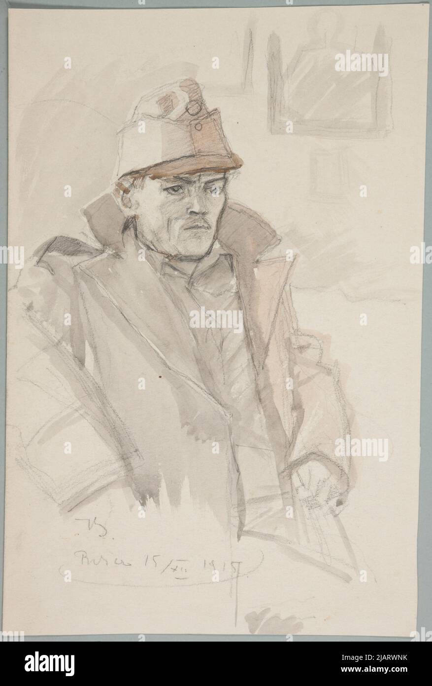 Portrait Studie der Legion der ukrainischen Siczowe Gewehre (1914 1920) Ivanec ', Ivan (1893 1946) Stockfoto