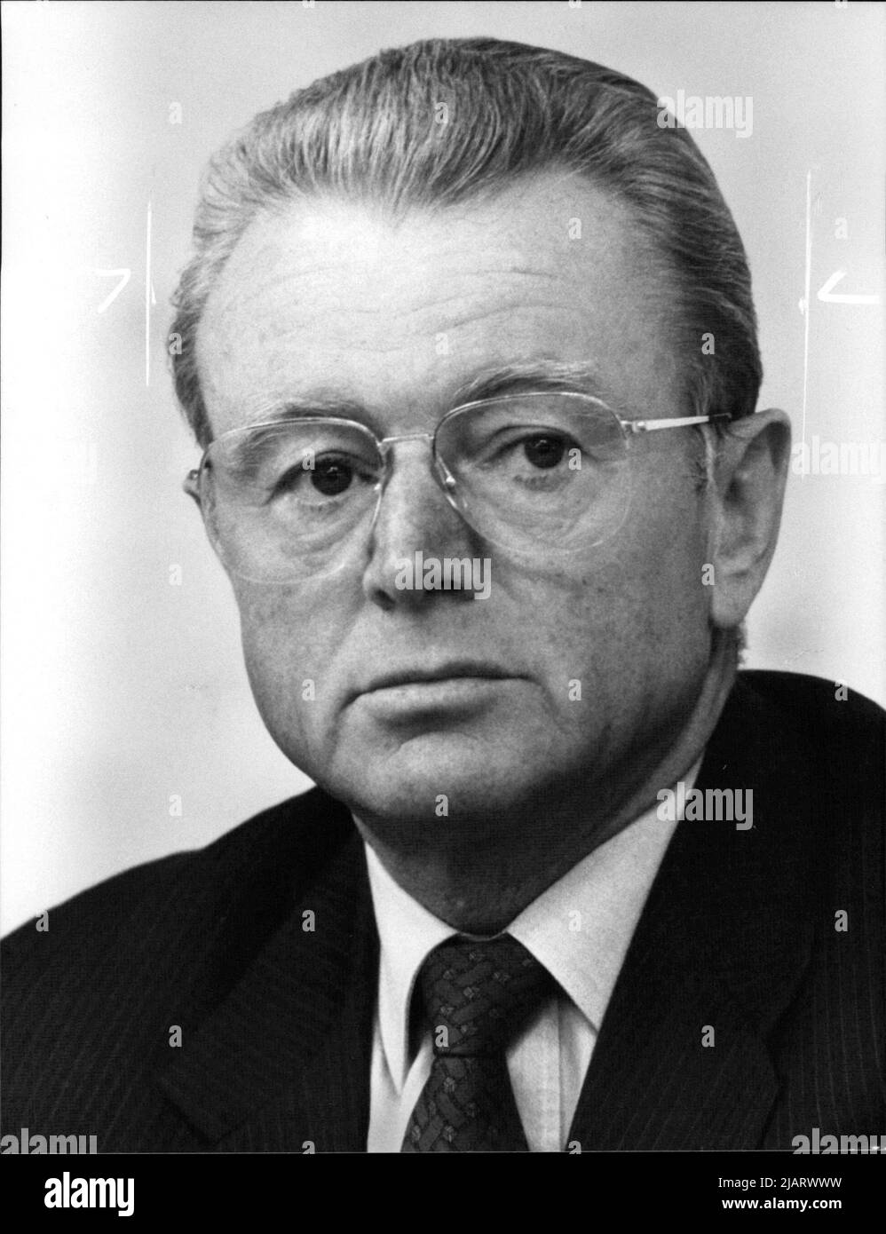 Die Ausbildung zeigt Hermann Josef strenger, den Vorstandsvorsitzen der Bayer AG im Jahr 1986. Stockfoto