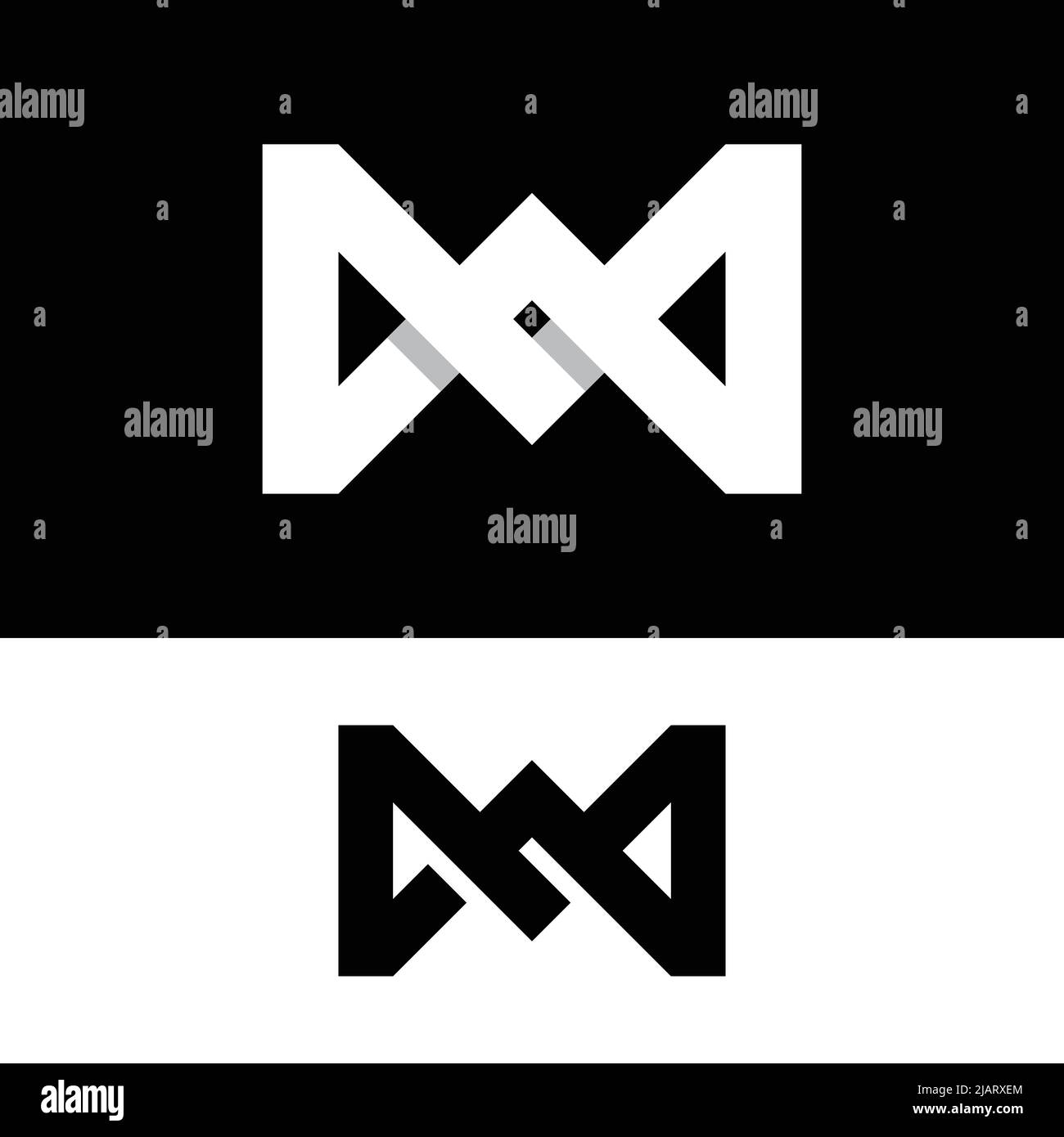 Monogram Letter Initial W M MW WM Infinity Elegantes minimalistisches Logo Design-Template. Geeignet für Digital Technology Fashion Clothing Finance Managemen Stock Vektor