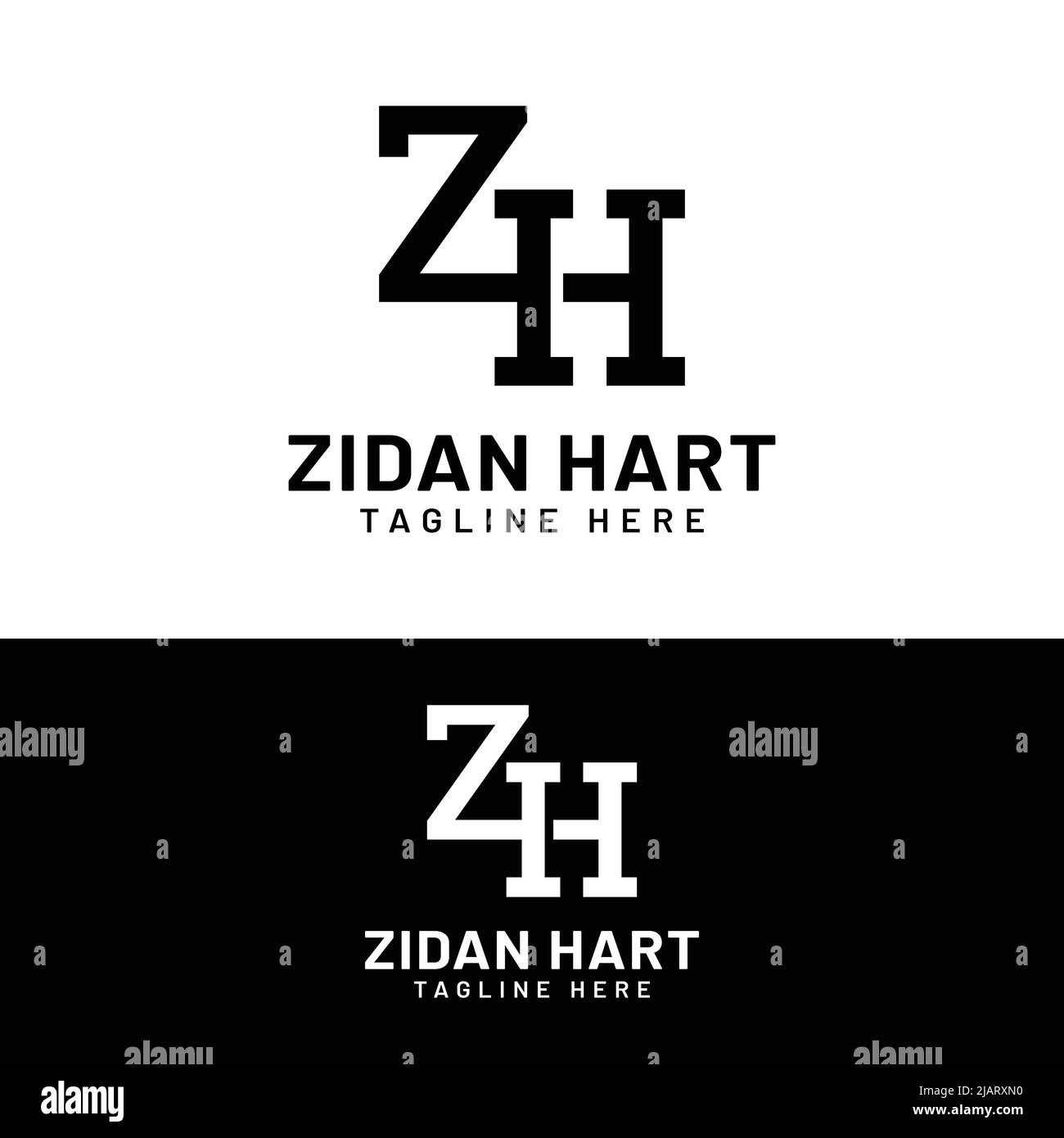 Z H ZH HZ Letter Monogram Initial Logo Design Template. Geeignet für Allgemeinsport Fitness Bau Finanzen Unternehmen Business Corporate Shop Appar Stock Vektor