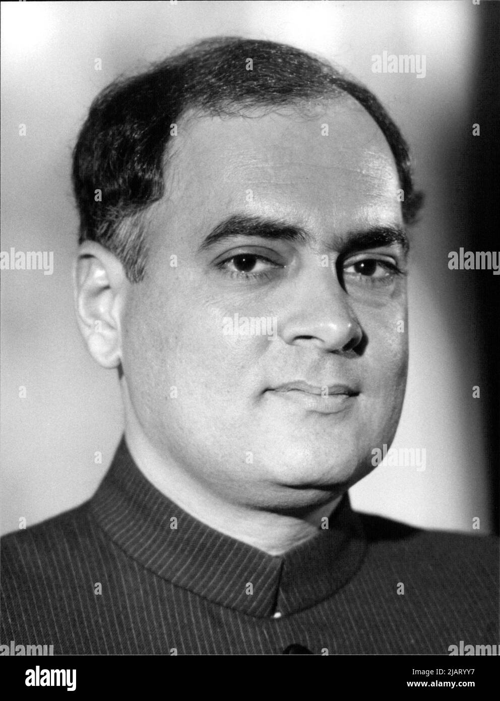 Foto vom indischen Ministerpräsidenten Rajiv Gandhi im Jahr 1988. Stockfoto