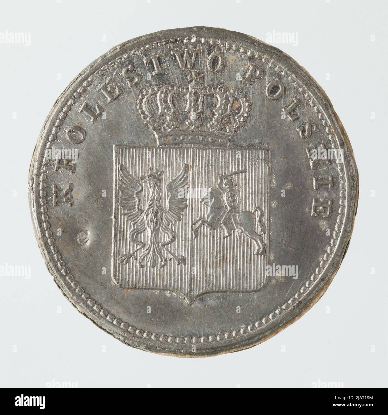 Novemberaufstand, 1 polnischer Zloty, Warschau; 1831 Test Mint Warsaw Stockfoto