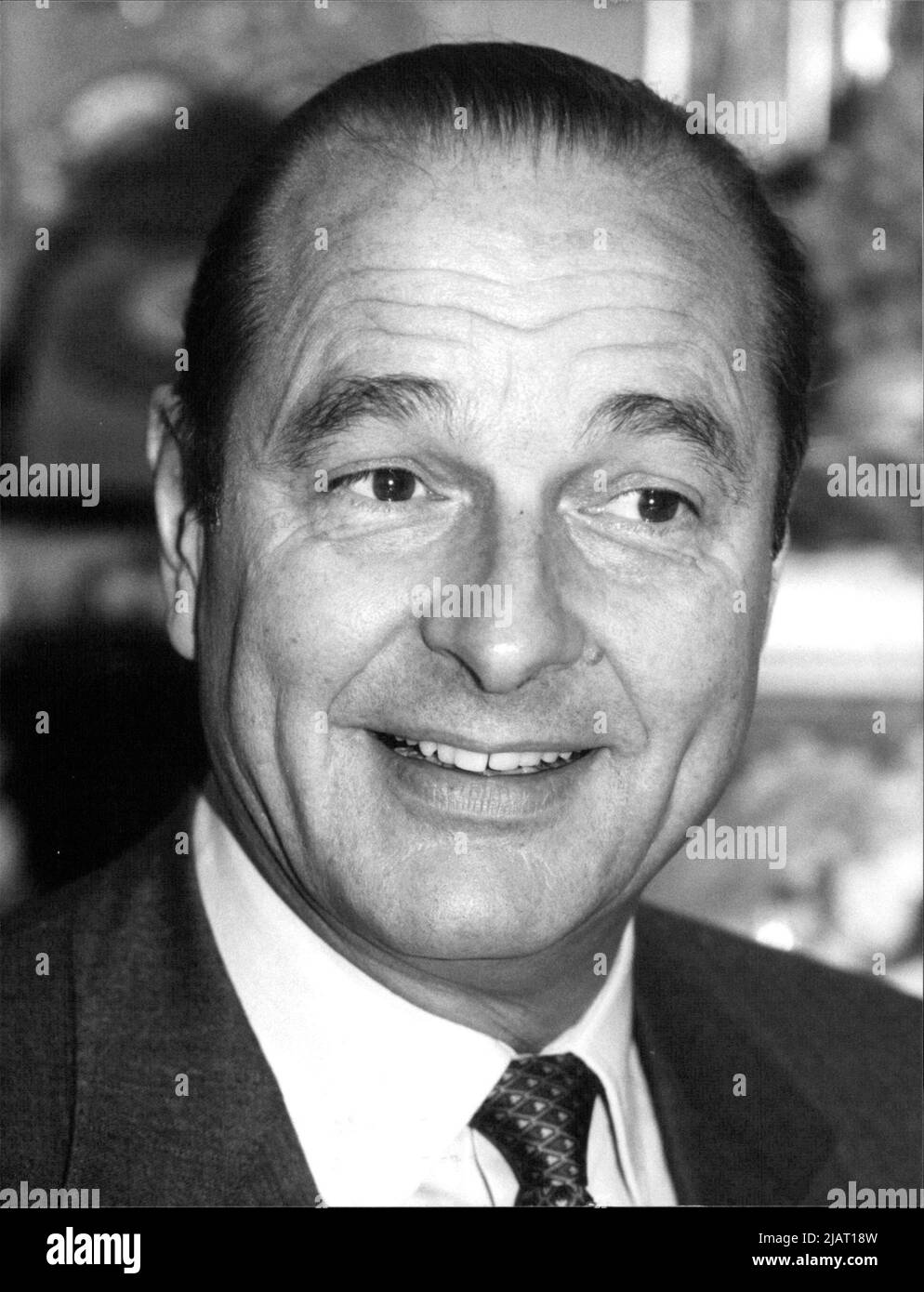 Der französische Staatspräsident Jacques Chirac während des Präsidentenwahlkampfs 1988. Stockfoto