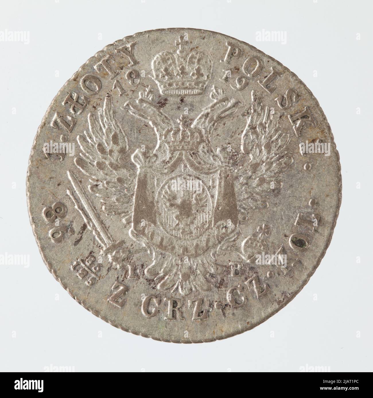 Polnisches Königreich, Aleksander (1815–1825), 1 polnisches Zloty, Warschau; 1819 Münzstätte von Warschau, Aleksander und Stockfoto