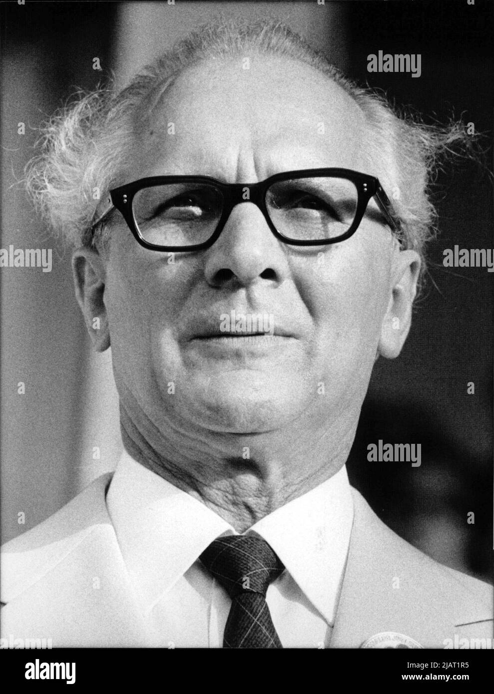 Portrait des DDR-Staatsratsvorsitzenden und SED-Generalsekretärs Erich Honecker. Stockfoto