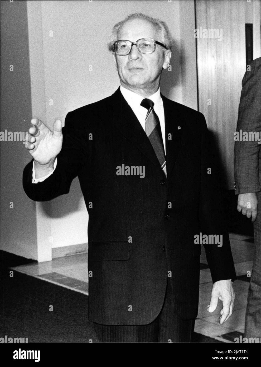 Portrait des DDR-Staatsratsvorsitzenden Erich Honecker vom November 1985. Stockfoto