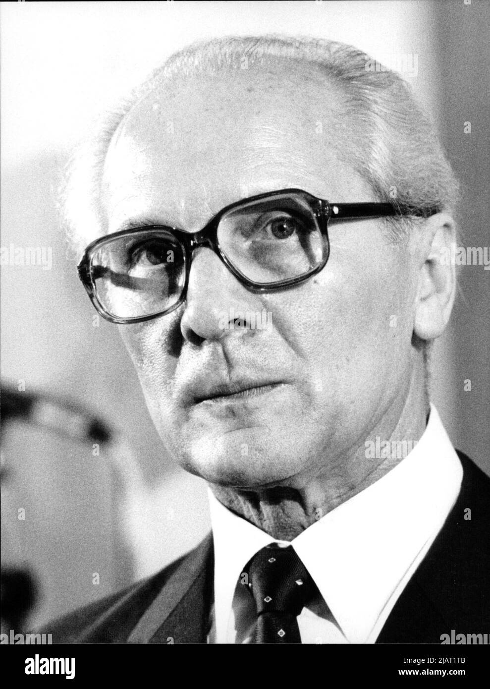 Portrait des DDR-Staatsratsvorsitzenden und SED-Generalsekretärs Erich Honecker. Stockfoto