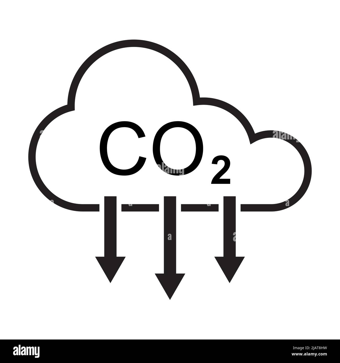 Symbolvektor zur Reduzierung von CO2-Emissionen für Grafikdesign, Logo, Website, soziale Medien, mobile App, UI-Abbildung Stock Vektor