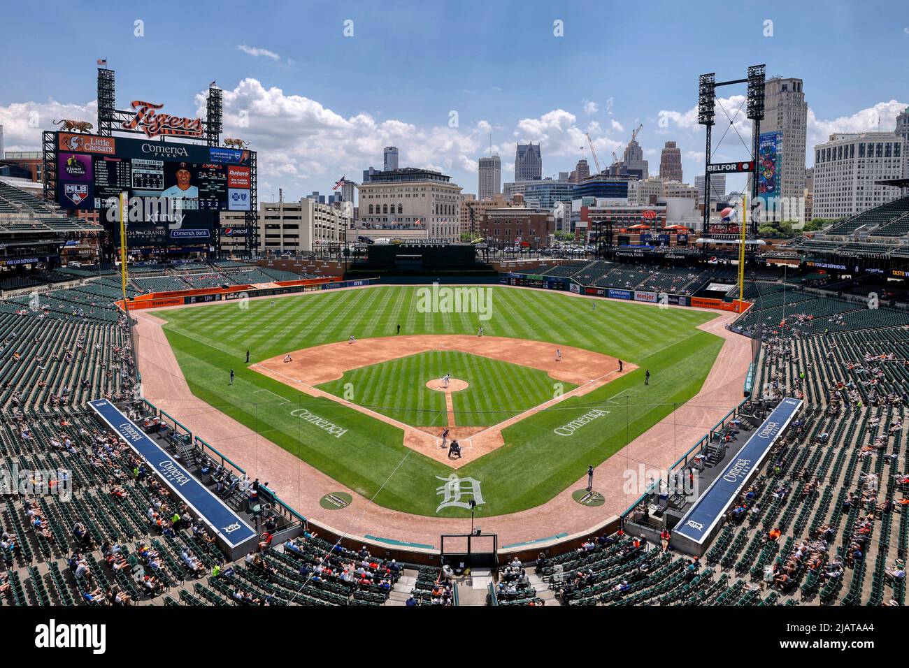 DETROIT, MI - MAI 31: Allgemeine Gesamtdarstellung des Ballparks während des MLB-Spiels zwischen den Minnesota Twins und den Detroit Tigers am 31. Mai 2022 im Comerica Park in Detroit, Michigan. (Joe Robbins/Image of Sport) Stockfoto