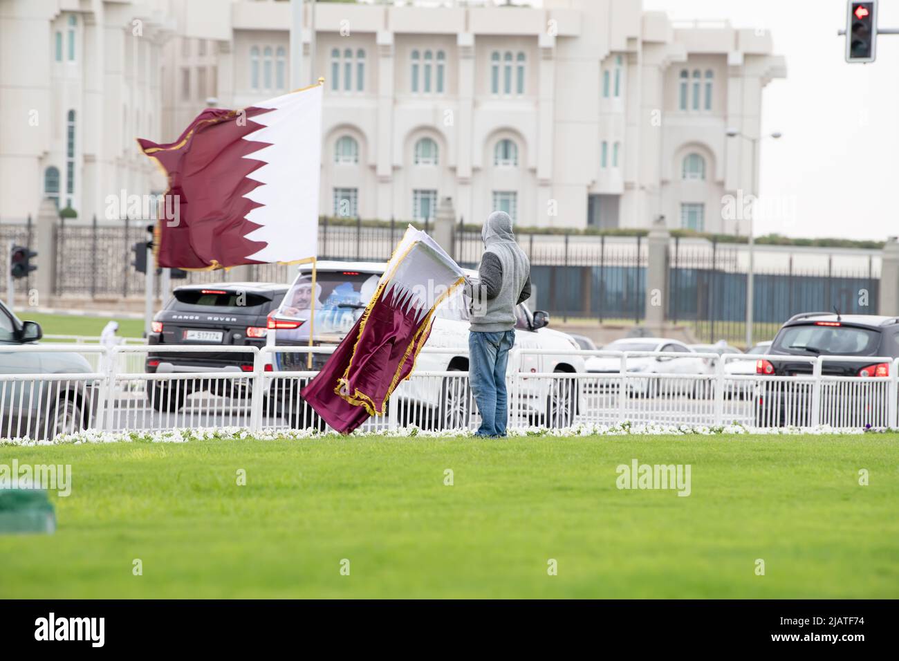 Qatar National Day-Fest in corniche Stockfoto
