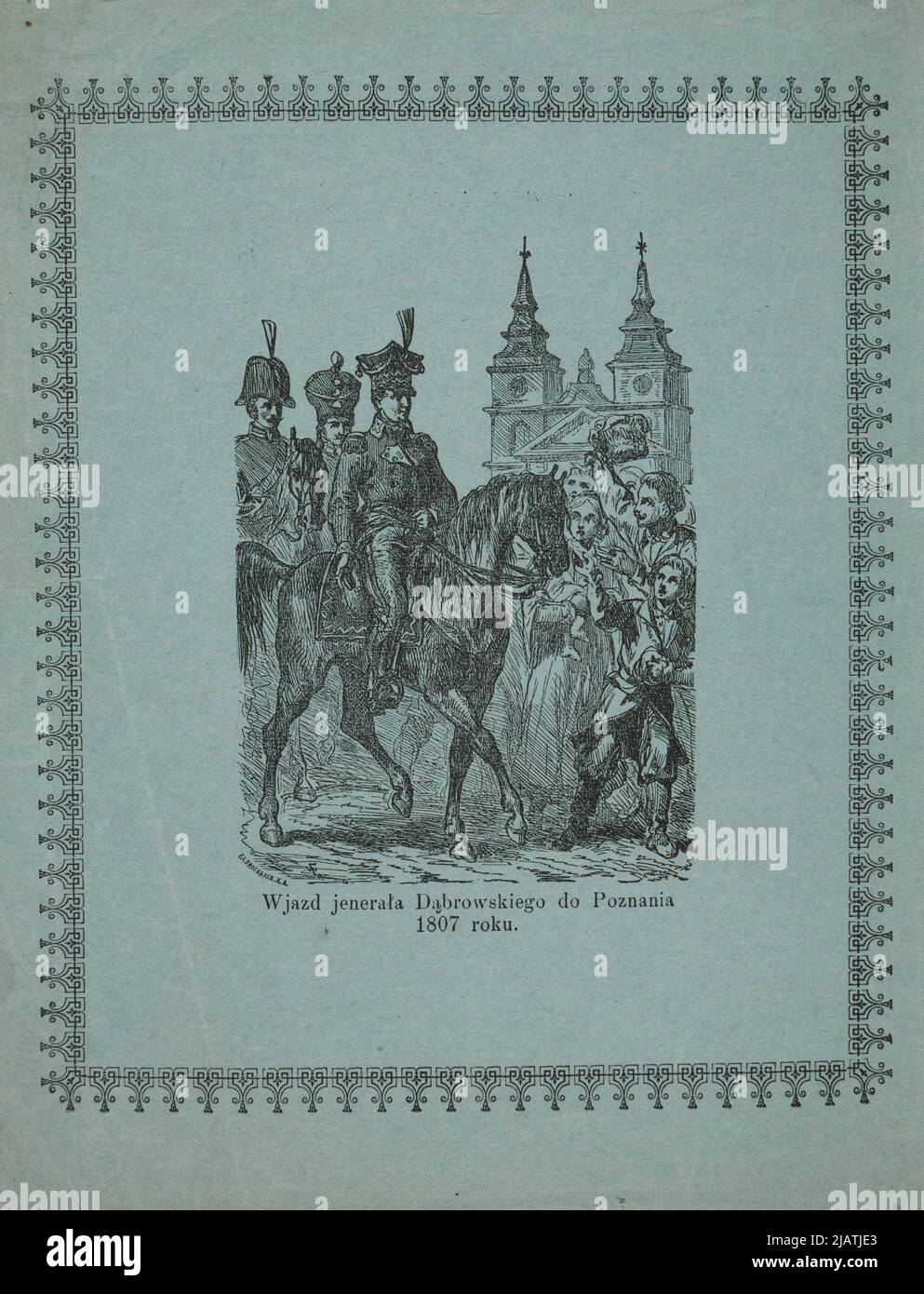 Eintrag von General Dąbrowski zu Poznań 1807 (sic) Brockhaus, Friedrich Arnold (1772 1823) Stockfoto