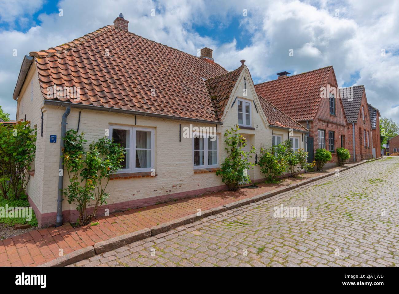 Landstadt Tetenbüll, Halbinsel Eiderstedt, Nordfriesland, Schleswig-Holstein, Norddeutschland Stockfoto