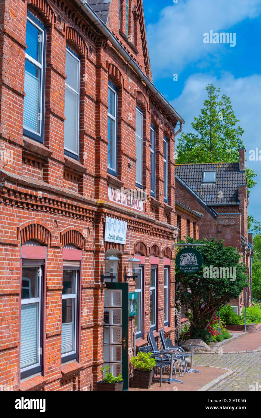 Landstadt Tetenbüll, Halbinsel Eiderstedt, Nordfriesland, Schleswig-Holstein, Norddeutschland Stockfoto