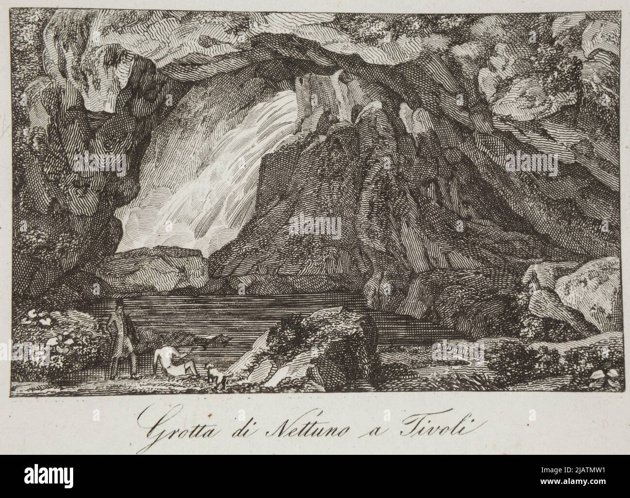 Album Rzymu Grotta di Nettuno in Tivoli Unbekannt, Welpe, Tomasso (ca 1790 1864) Stockfoto