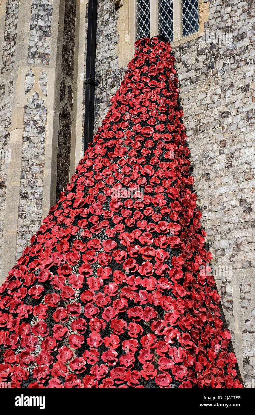 mohngedenkmal in der pfarrkirche von cromer, Nord-norfolk, england Stockfoto