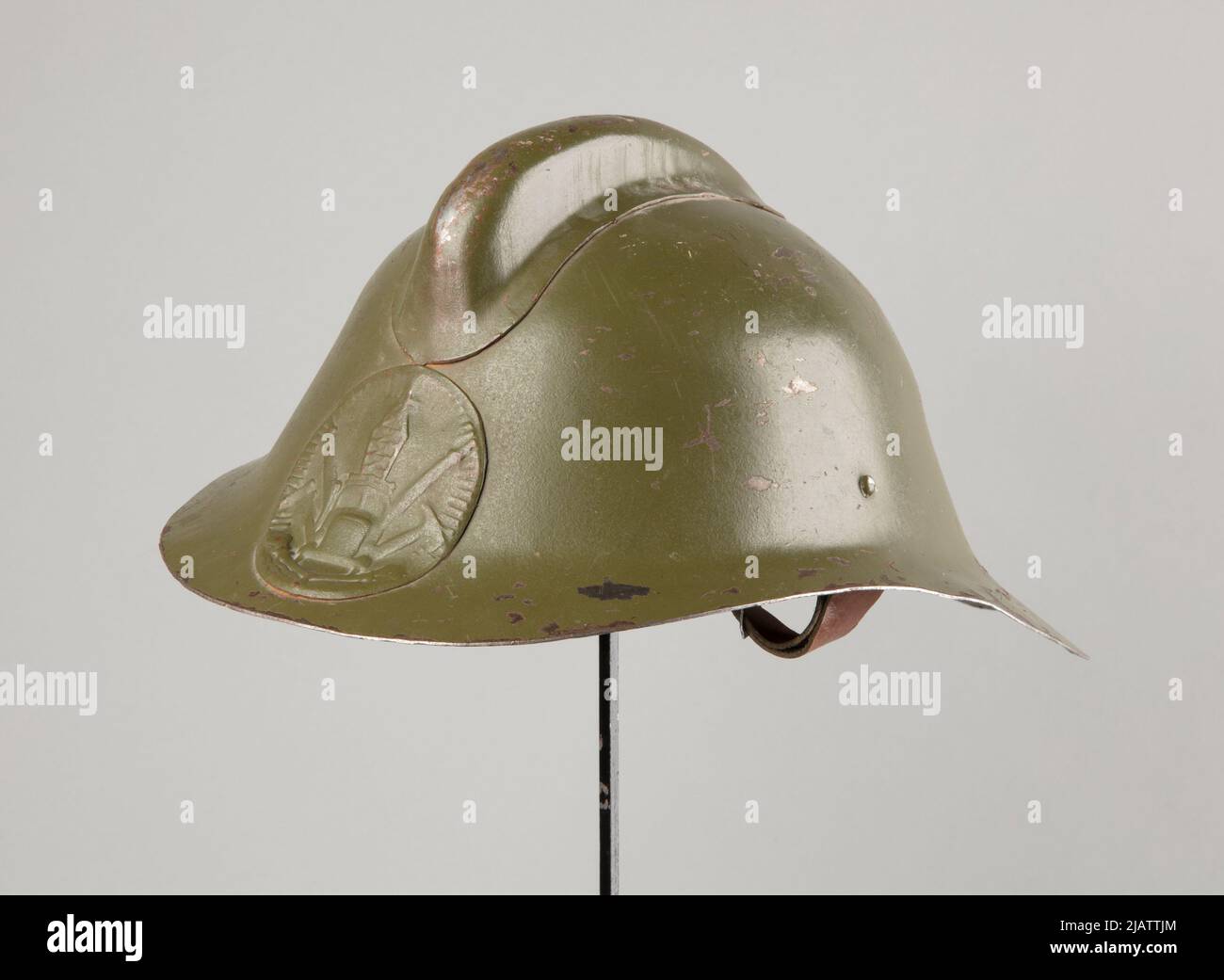 Feuerwehrmann sowjetischen Helm unbekannt Label Stockfoto