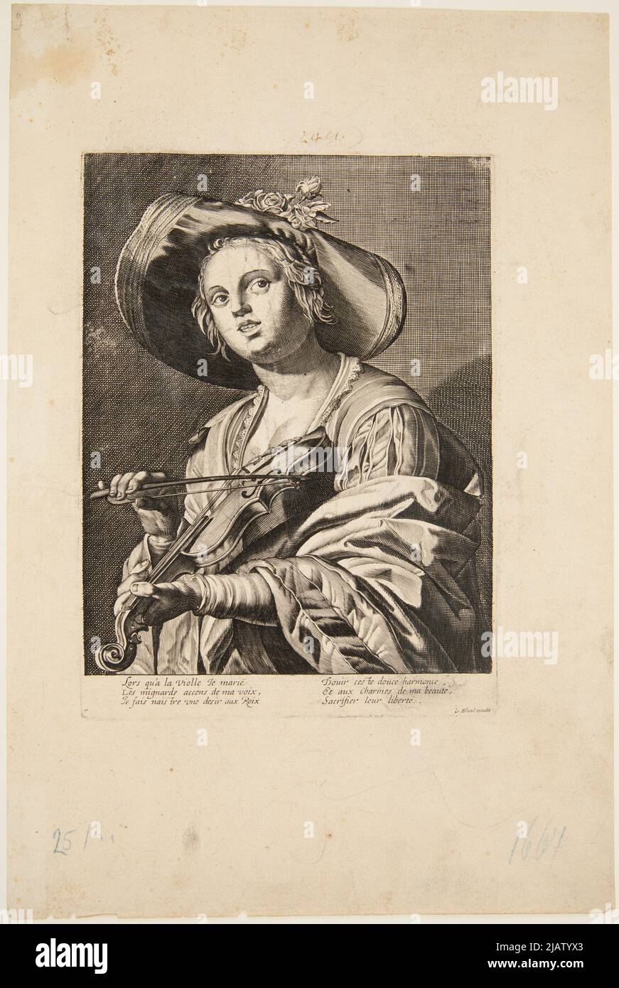 Die Büste des Mädchens im Hirtenkleid, mit Geige philis (im Stil der Malerei Caravaggicists Utrechtsi, wie Bilder von Gerrita van Honthorst) unbekannt, Honthorst, Gerard van (1590 1656), Le Blonde Stockfoto