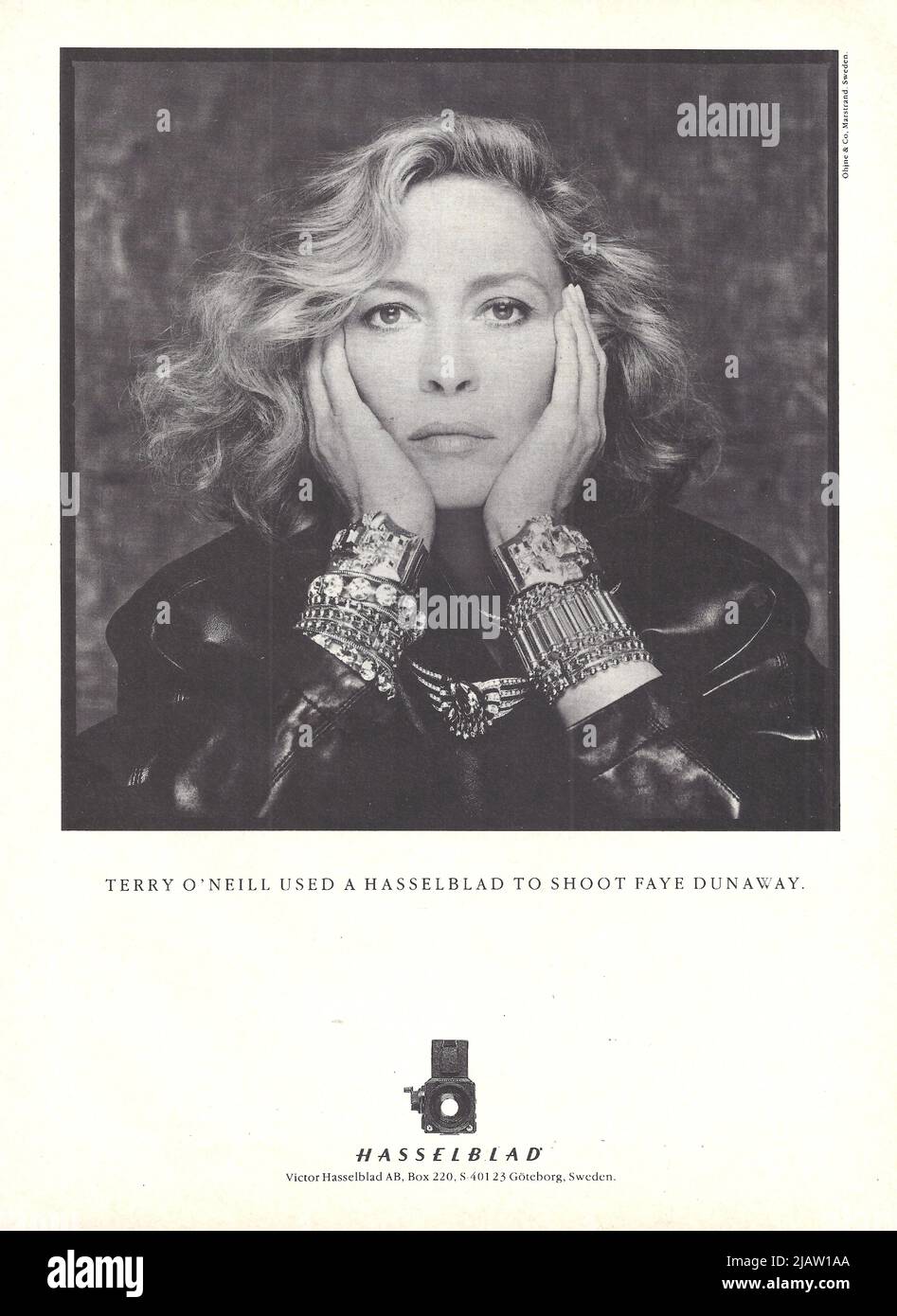 Hasselblad Kameras Vintage Papier Werbung Hasselblad Magazin Anzeige 1970s 1980s Stockfoto