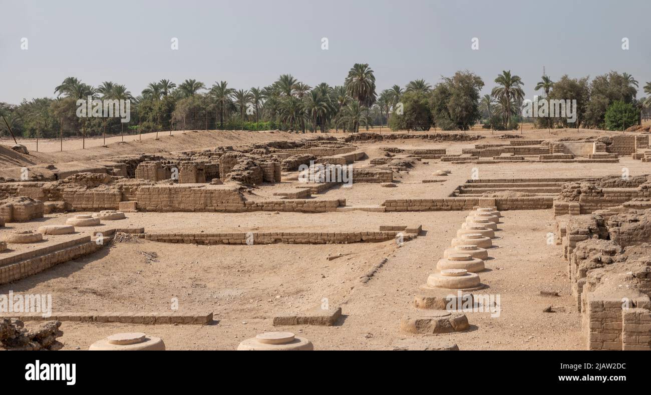 Der Nordpalast in Tell el-Amarna, auch bekannt als Akhetaten, Horizont der Aten, Mittelägypten Stockfoto