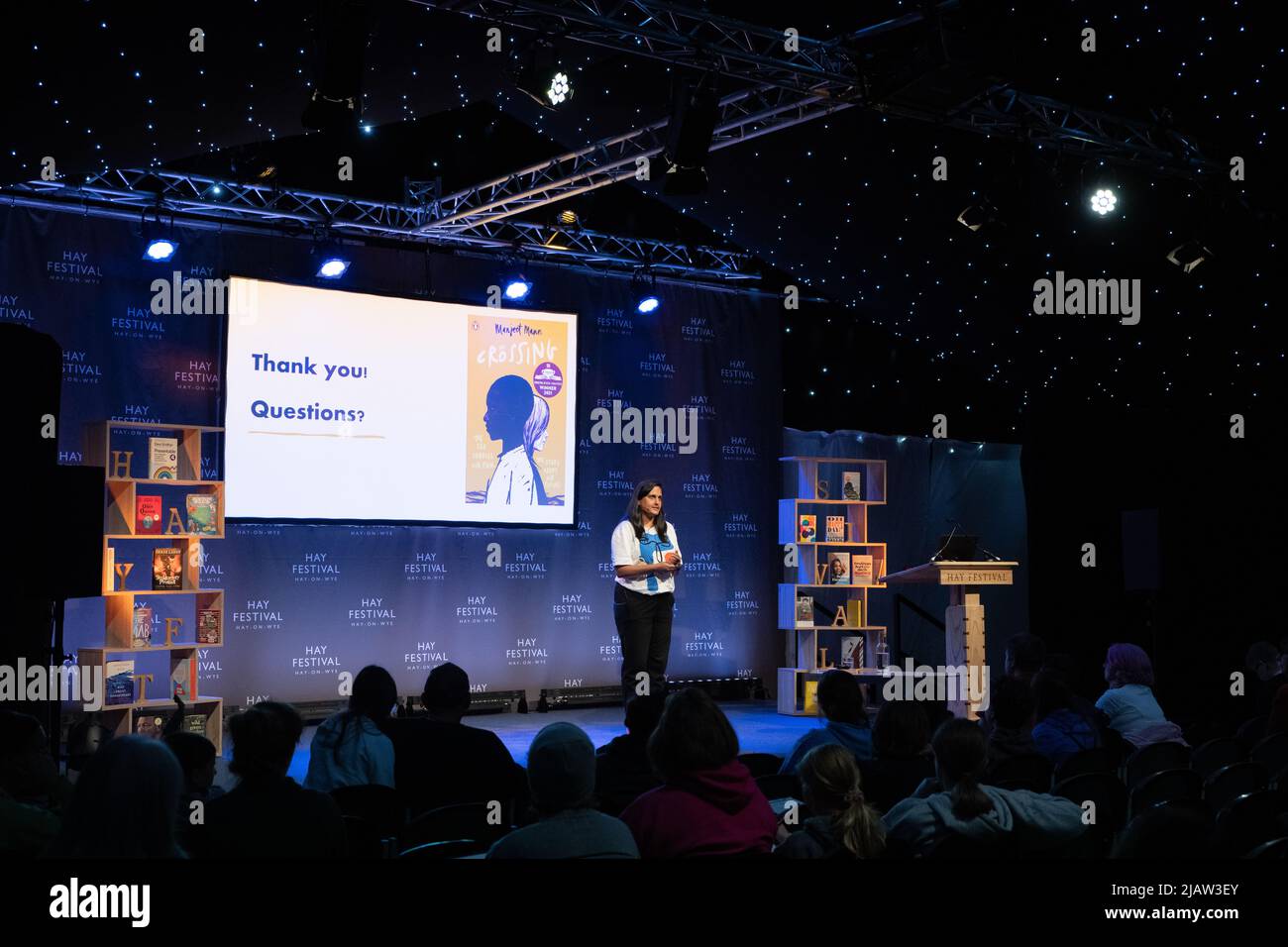 Hay-on-Wye, Wales, Großbritannien. 1.. Juni 2022. Manjeet Mann beim Hay Festival 2022, Wales. Quelle: Sam Hardwick/Alamy. Stockfoto