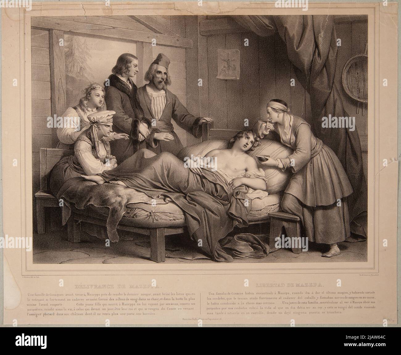 Mazepa Imp. Lemercier Bernard et Cie, Devéria, Achille (1800 1857) Stockfoto