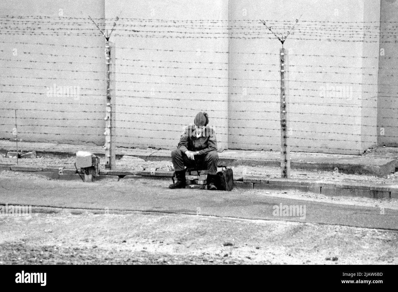 Die Berliner Mauer in der Bernauer Straße 1989 Stockfoto