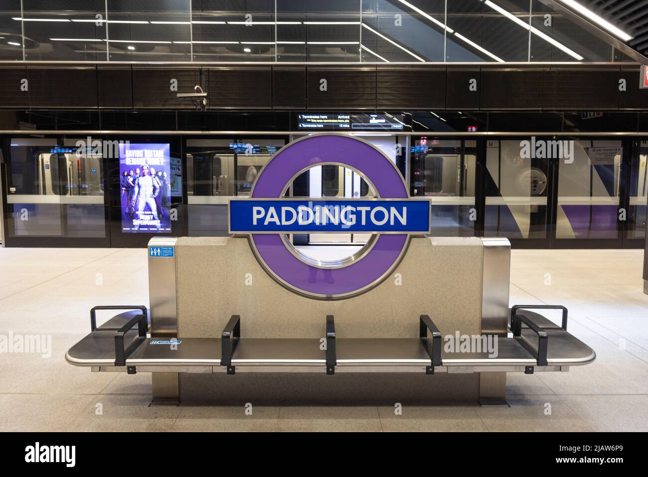 Elizabeth Line (Crossrail) Paddington U-Bahn-Station in Westminster, London Stockfoto