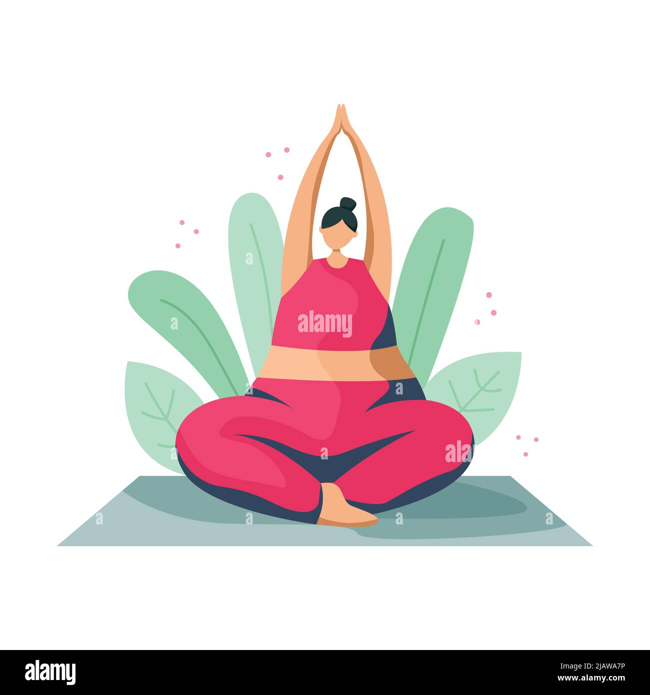 Vektor-Illustration eines Mädchens in einem Trainingsanzug in einer Yoga-Asana. Stock Vektor