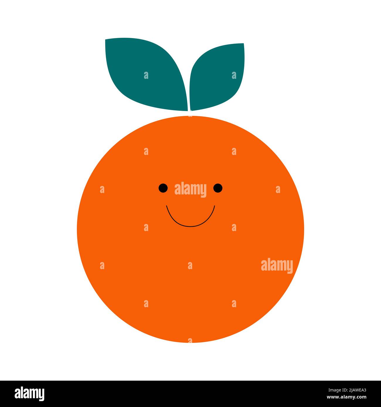 Niedliche, lustige Cartoon orange Charakter. Emotionen. Obst-Smilie. Vektorgrafik für Kinder. Stock Vektor