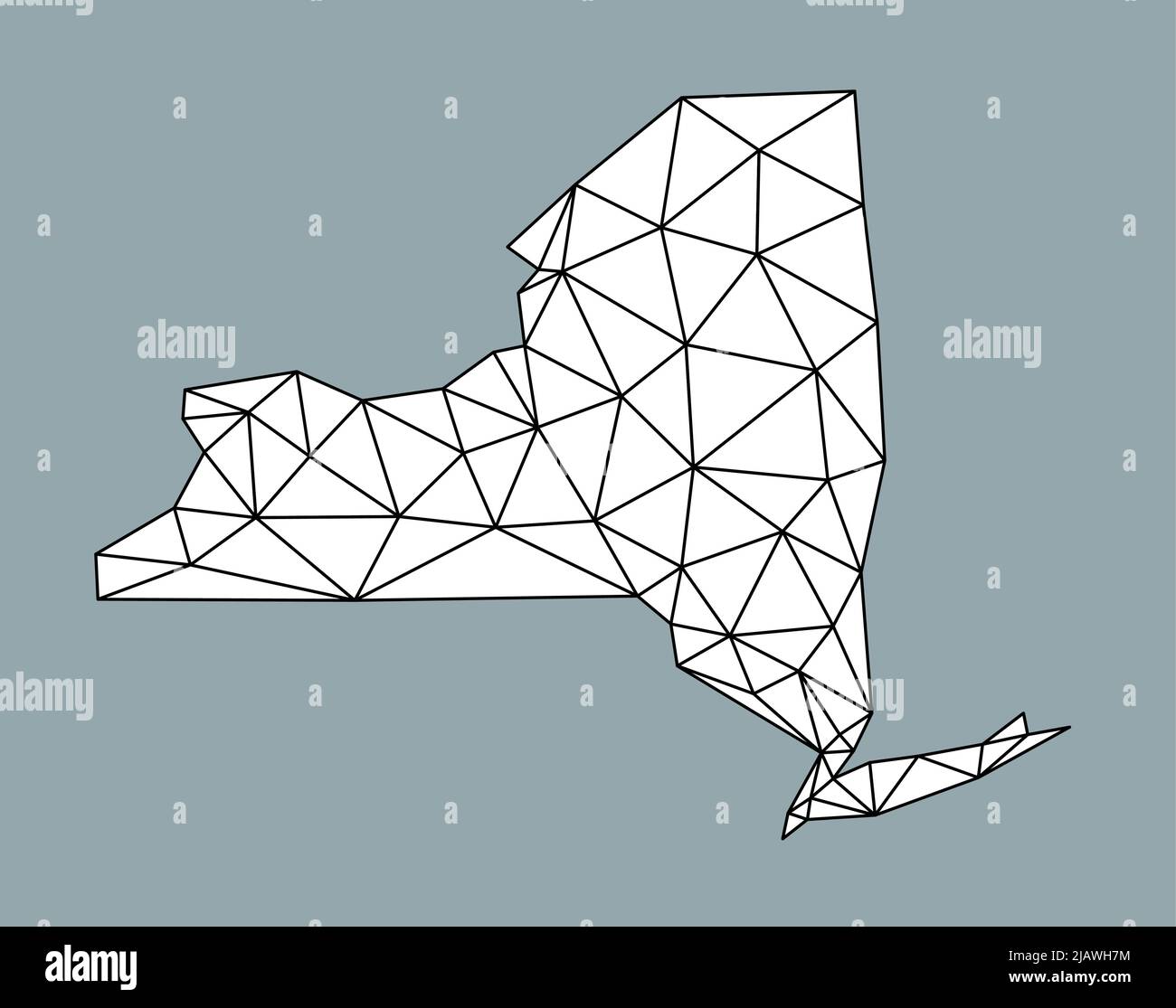 New York State einfache Polygonkarte. Low Poly trendy Stil Vektor-Karte des Staates New York. Stock Vektor