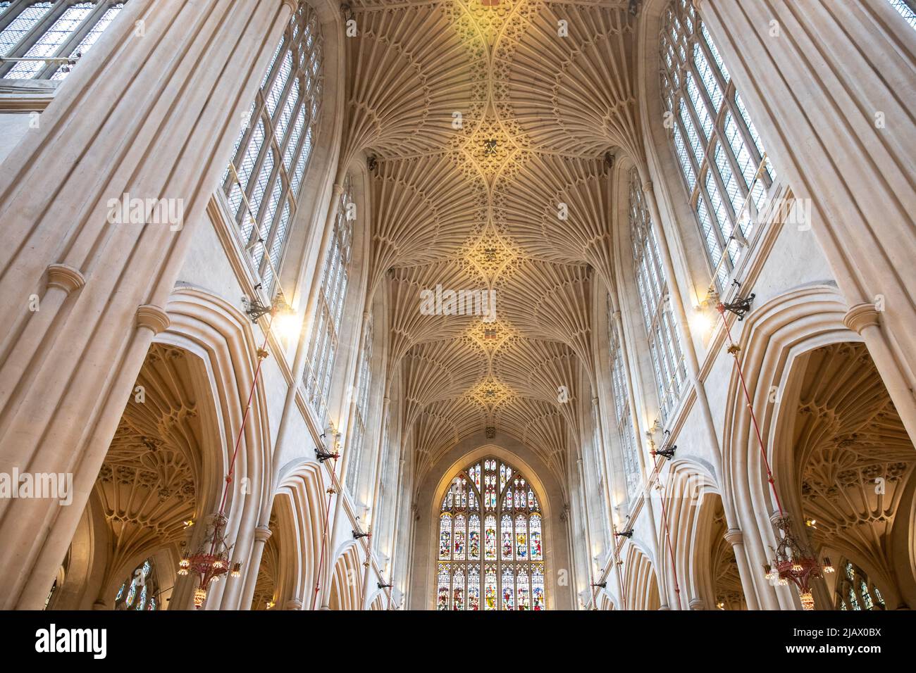 Bath Abbey, Bath, Großbritannien Stockfoto