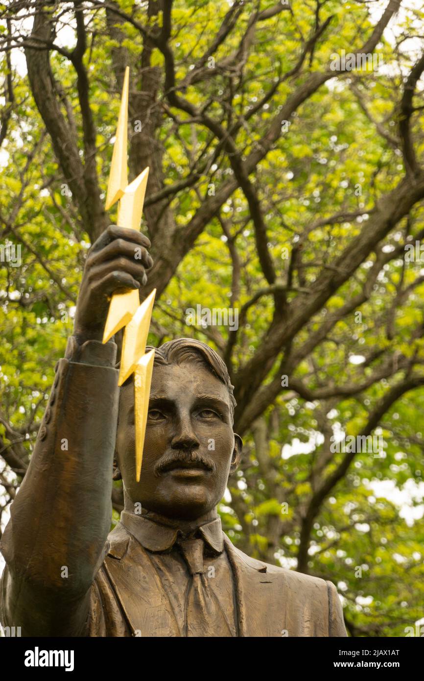 Nikola Tesla Statue in Buffalo New York Stockfoto
