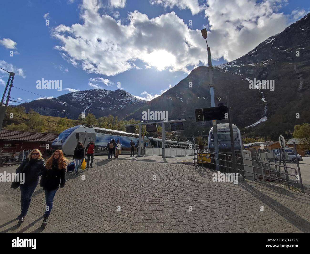 Flam, Norwegen - 30. April 2022: Bahnhof Stockfoto