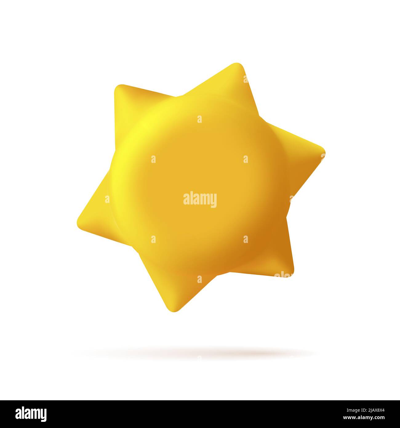 3D Sonnenikone, glatte, einfache Form, isoliert. Vektorgrafik Stock Vektor