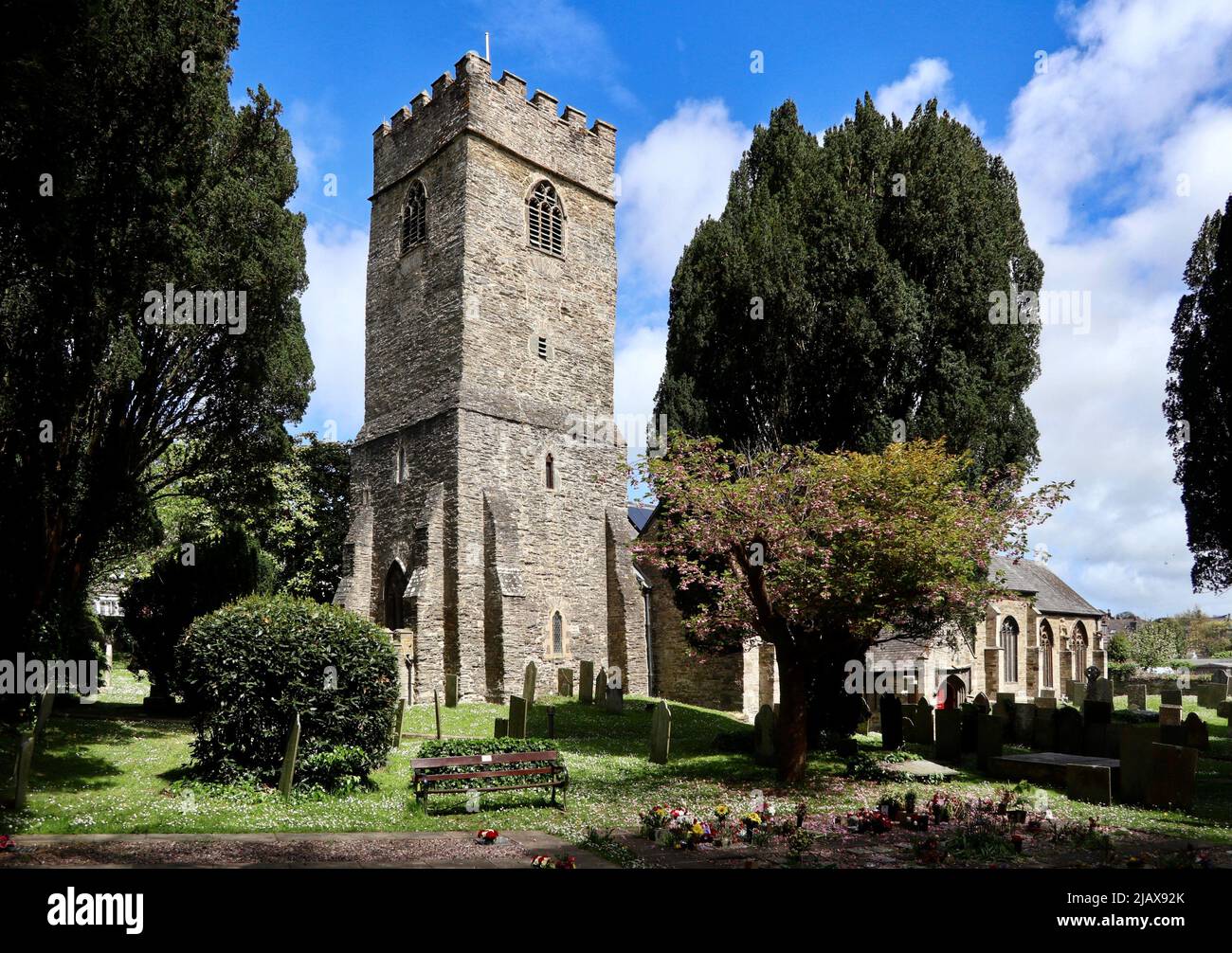 St. Petroc’s Church in der kornischen Stadt Padstow. Stockfoto