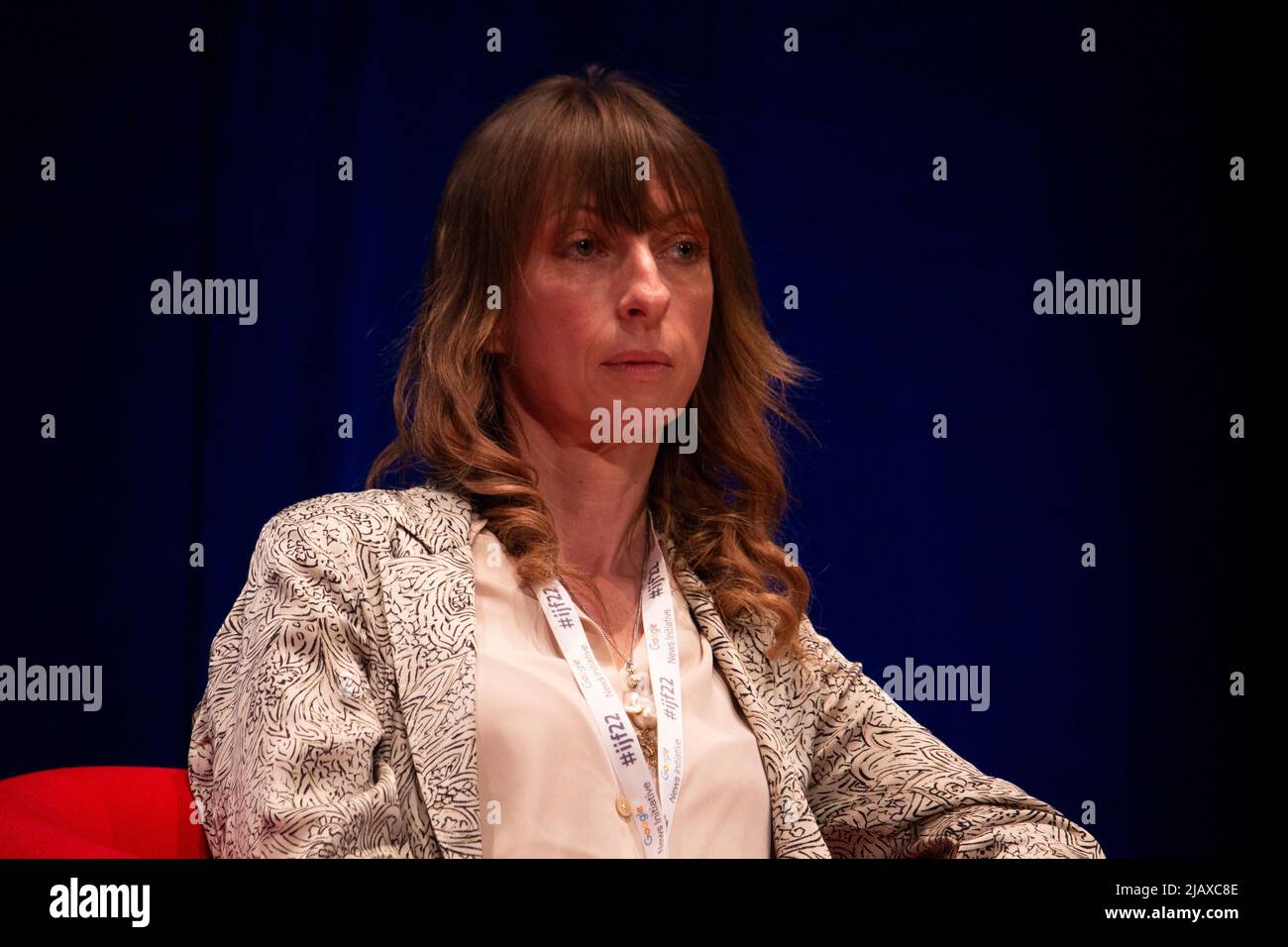 La giornalista, Floriana Bulfon, al Festival del giornalismo a Perugia Stockfoto