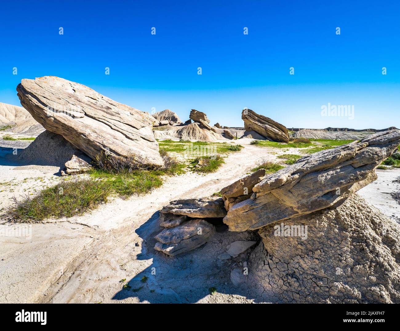 Felsformation in Toadstool geologic Park.in das Oglala National Grasland. In der Nähe von Crawford Nebraska Stockfoto