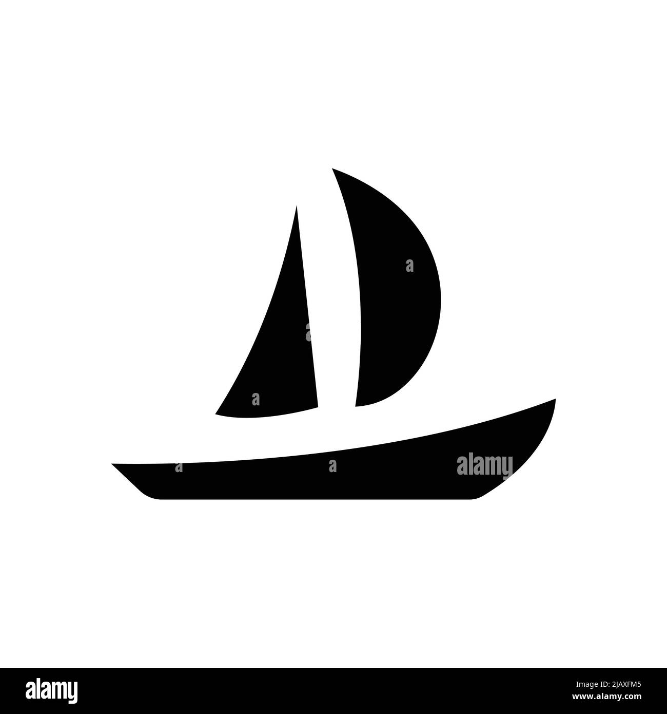 Segelboot-Symbolvektor. Transport, Wassertransport. Durchgehende Symbolform, Glyphe. Einfaches Design Illustration editierbar Stock Vektor