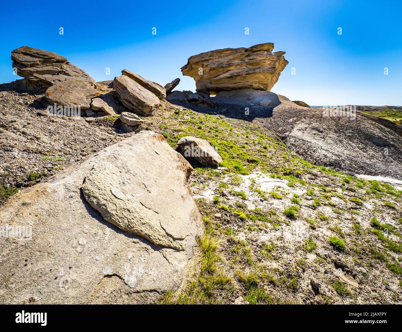 Felsformation in Toadstool geologic Park.in das Oglala National Grasland. In der Nähe von Crawford Nebraska Stockfoto