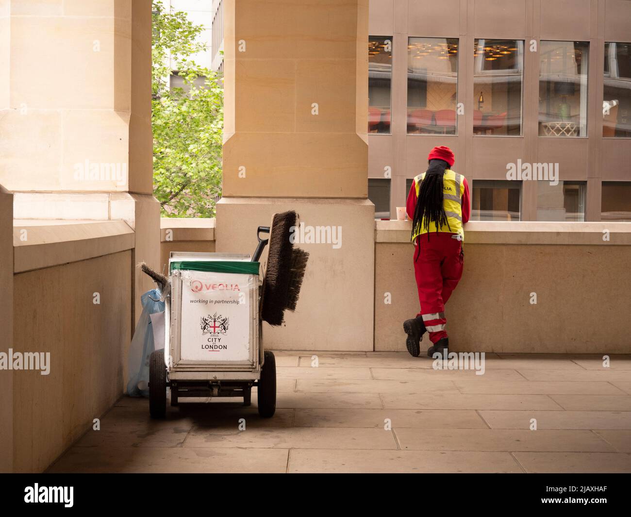 Veolia Street Cleaner City of London Stockfoto