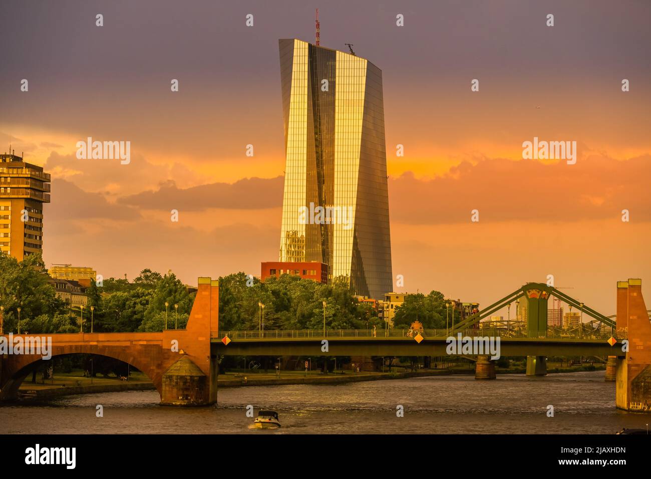 Europäische Zentralbank EZB, Hauptgebäude, Zentrale, Sonnemannstraße, Ostend, Main, Frankfurt am Main, Hessen, Deutschland Stockfoto