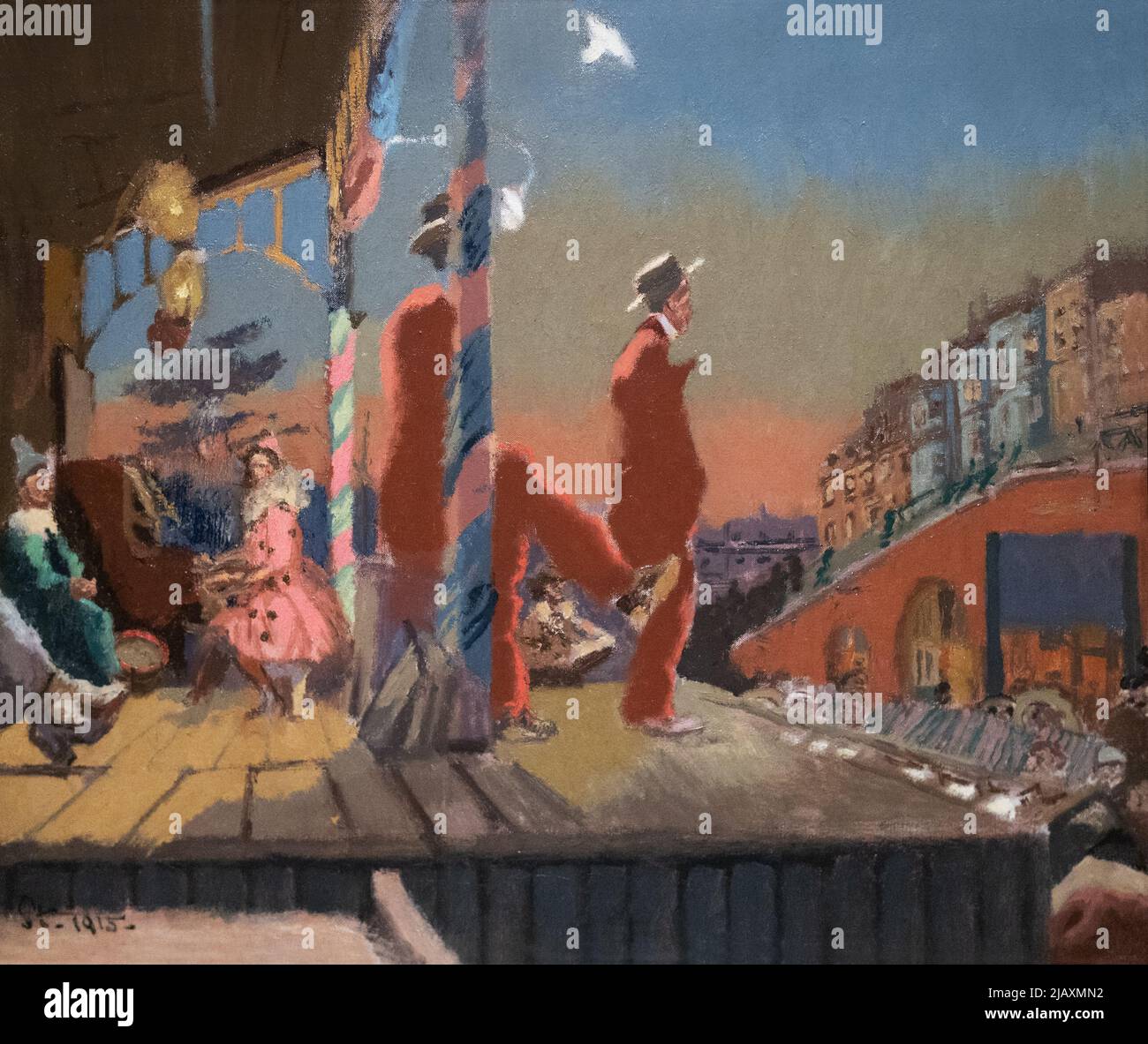 Walter Sickert Malerei; Sickert, Brighton Pierrots, Öl auf Leinwand 1915, Beispiel für englische post-impressionistische Kunst des frühen 20. Jahrhunderts. Stockfoto