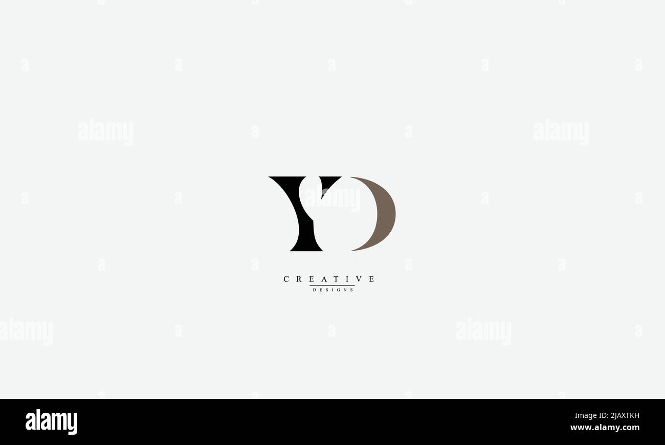 Buchstabenbuchstaben Initialen Monogramm-Logo YD DY Y D Stock Vektor