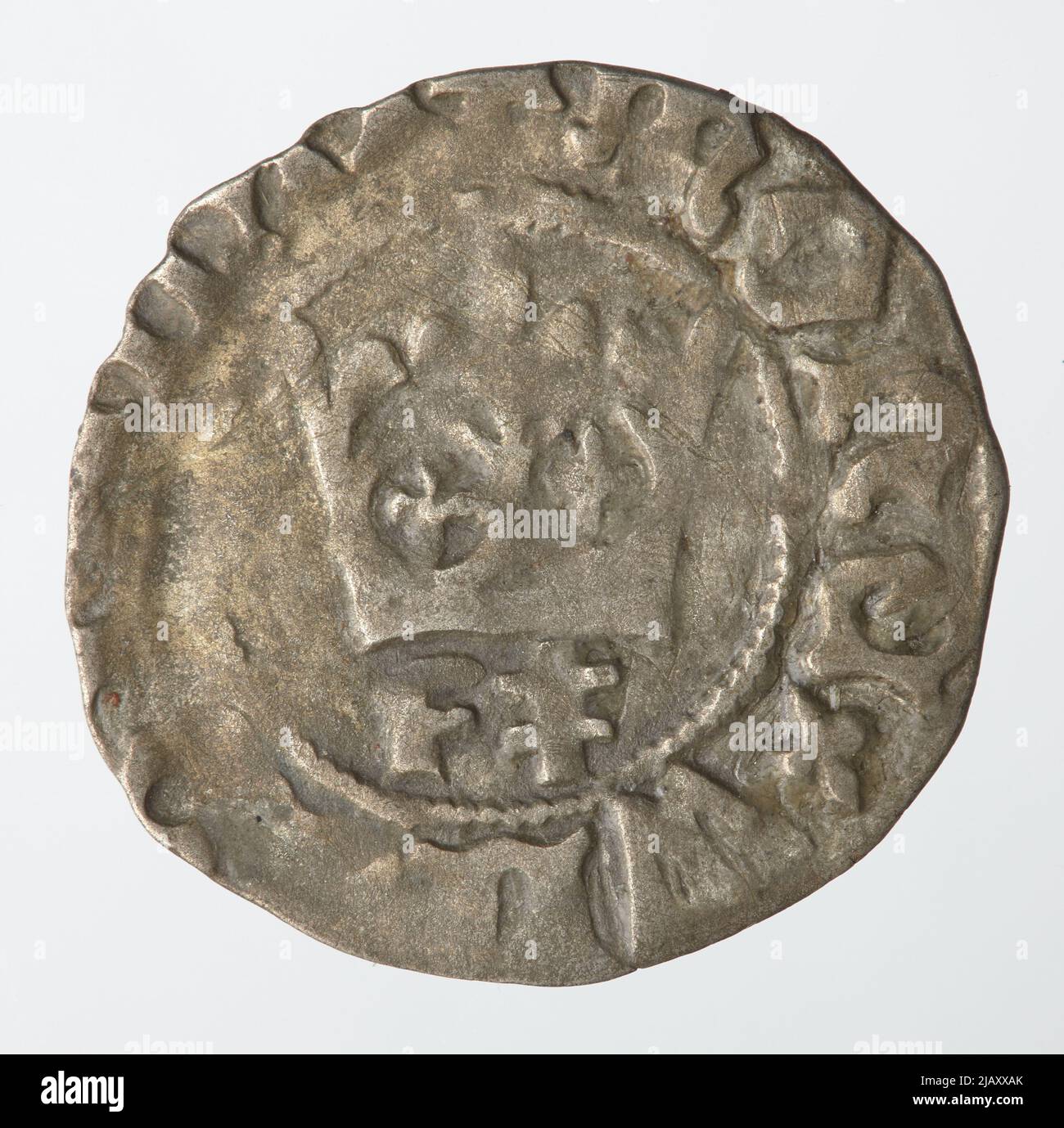 Władysław Jagiełło (1387–1434), Denar, 1416–1422, MÄNNER. Crack W ADYS AW JAGIECH (CA 1351 1434), Münzstätte von Kraków Stockfoto