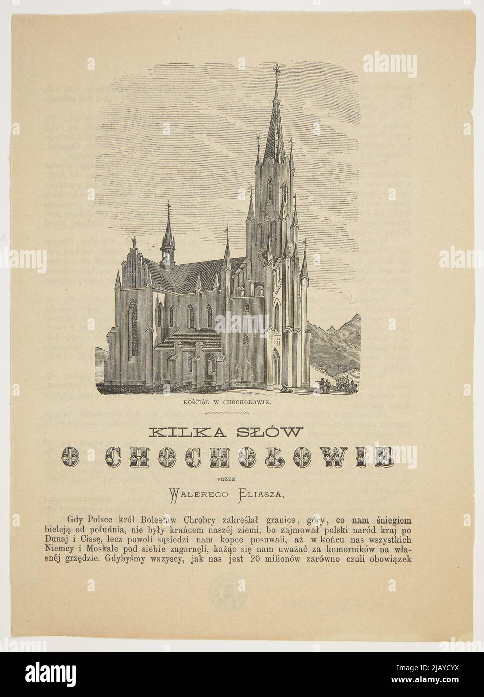Chochołów-Kirche in Chochołów Eljasz Radzikowski, Walery (1841 1905) Stockfoto
