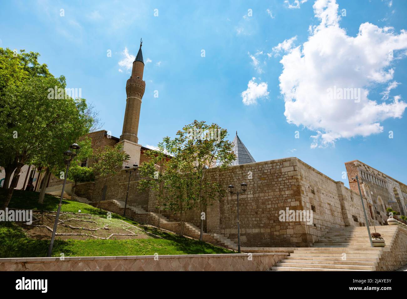 Konya Alaaddin Keykubad Moschee. Seldschuken Architektur in Anatolien. Islamisches oder ramadan oder kandil oder Laylat al-qadr oder kadir gecesi Hintergrundbild. Stockfoto